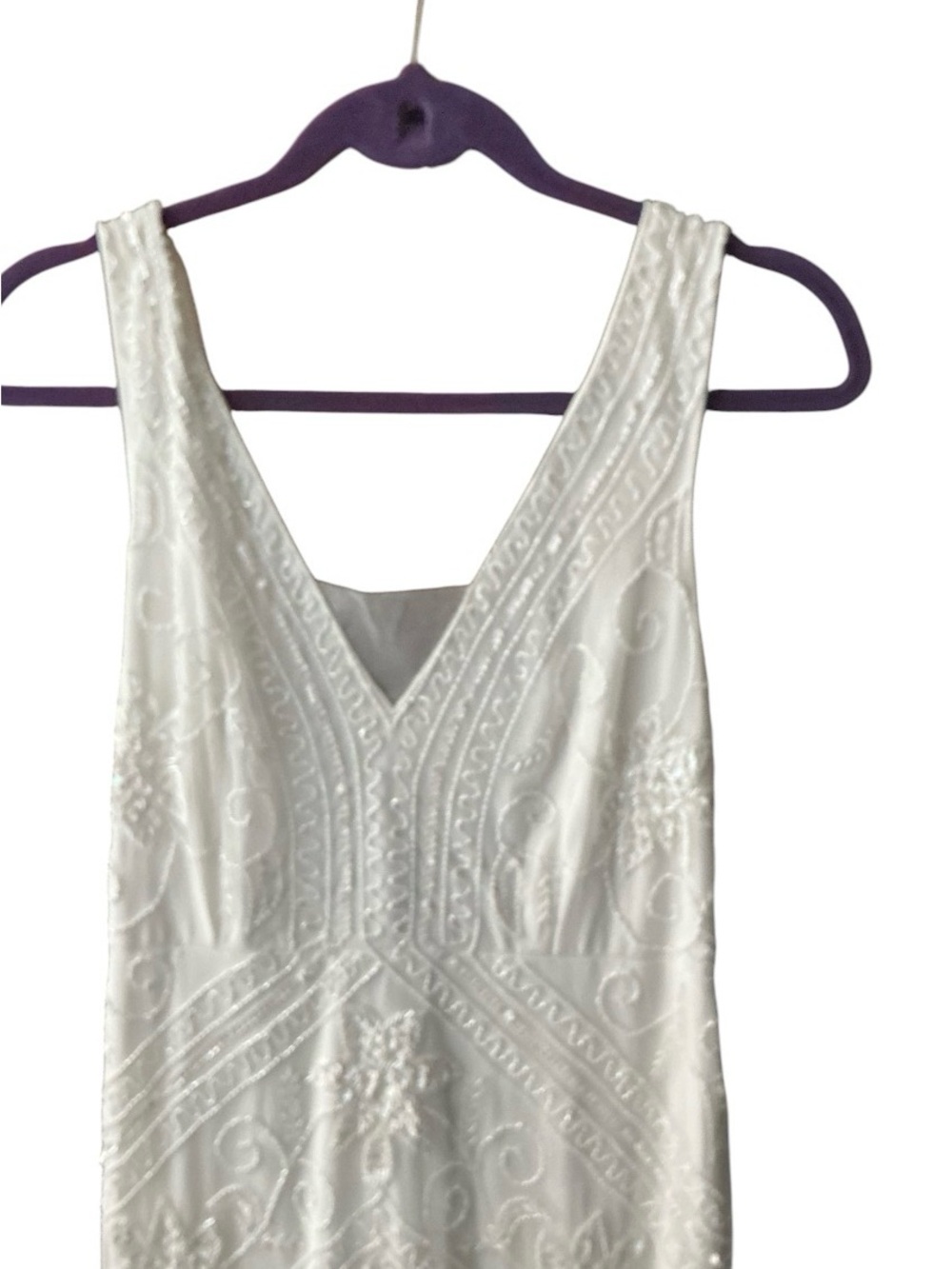 Lulu's White Embroidered V-Neck Slip